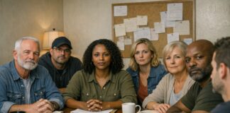 The First Step: Small group meeting and organizing at a table in a grassroots setting